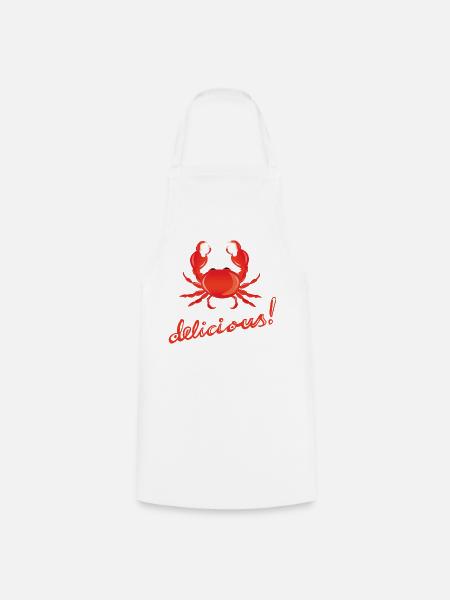 Krabbe, lecker, delikat, Lobster, Krebs, delicious - Kochschürze - Weiß
