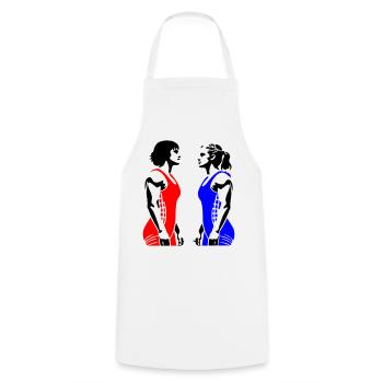 Lutte féminine - Tablier de cuisine - blanc - Devant - AI Model Male 185 dark (185cm)