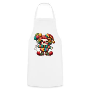 Cheerful colours: Your colourful clown for a good mood - Cooking Apron - white - Front - AI Model Male 185 dark (185cm)