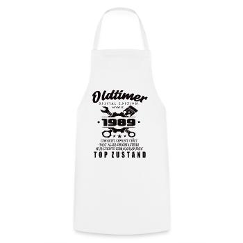 Oldtimer Special Edition Model 1989 Birthday - Cooking Apron - white - Front - AI Model Male 185 dark (185cm)