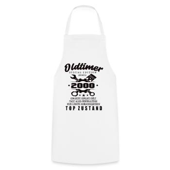 Oldtimer Special Edition Model 2000 Birthday - Cooking Apron - white - Front - AI Model Male 185 dark (185cm)