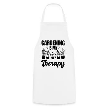 Gardening is My Therapy - Landscaping Hobby Garden - Cooking Apron - white - Front - AI Model Male 185 dark (185cm)
