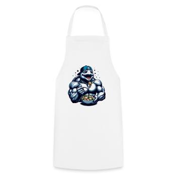 Pelmeni Power Schildkröte Geschenk - Kochschürze - Weiß - Vorne - AI Model Male 185 dark (185cm)