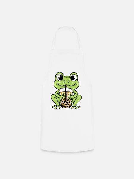 Frosch Bubble Tea - Kochschürze - Weiß