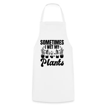 Parfois, je mouille mes plantes - Jardinage amusant - Tablier de cuisine - blanc - Devant - AI Model Male 185 dark (185cm)