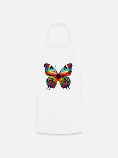 Schmetterling - Kochschürze - Weiß
