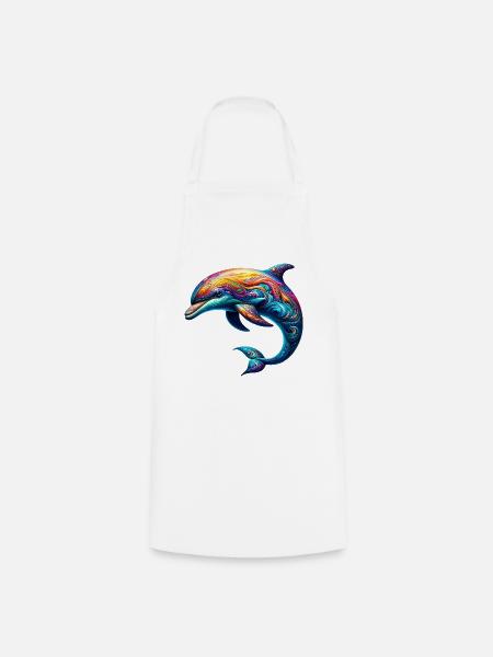 Delfin - Kochschürze - Weiß