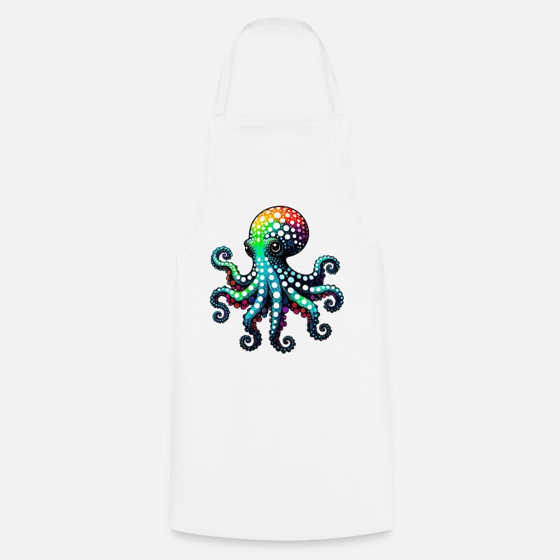 Pieuvre - Tablier de cuisine - blanc