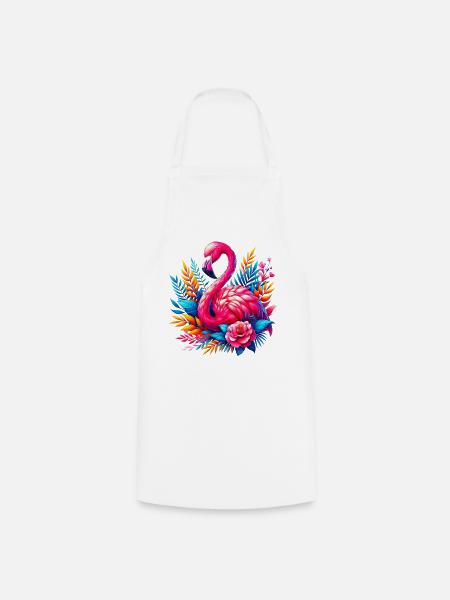 Flamingo - Kochschürze - Weiß