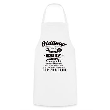 Oldtimer Special Edition Model 2017 Birthday - Cooking Apron - white - Front - AI Model Male 185 dark (185cm)
