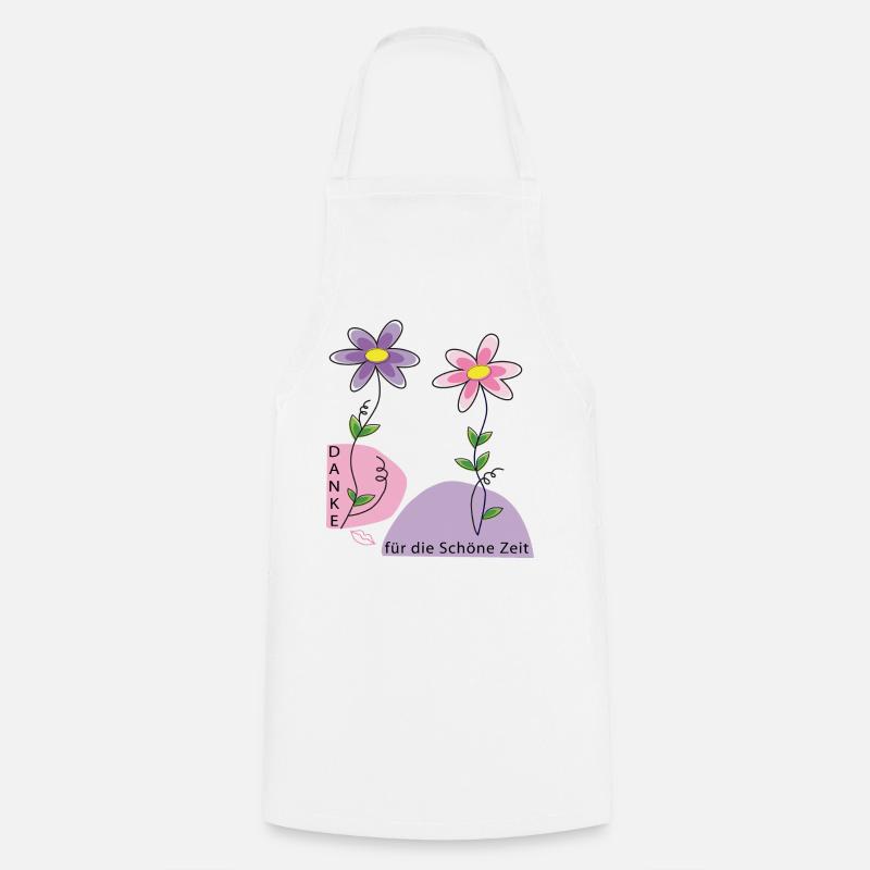 Blumenmotiv mit Dankesbotschaft - Kochschürze - Weiß
