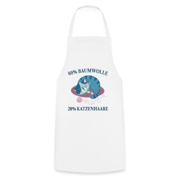 Cats, Cat Hair, Cat Lovers, - Cooking Apron - white - Front - AI Model Male 185 dark (185cm)