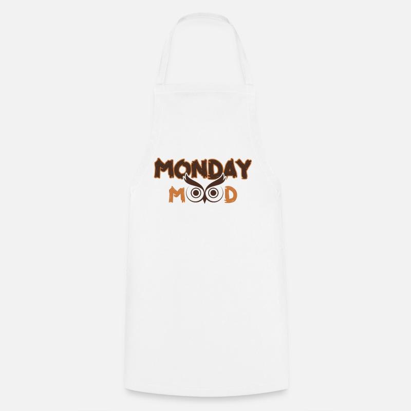 Lundi Mood, Eule, Déclaration drôle Montags Montag - Tablier de cuisine - blanc