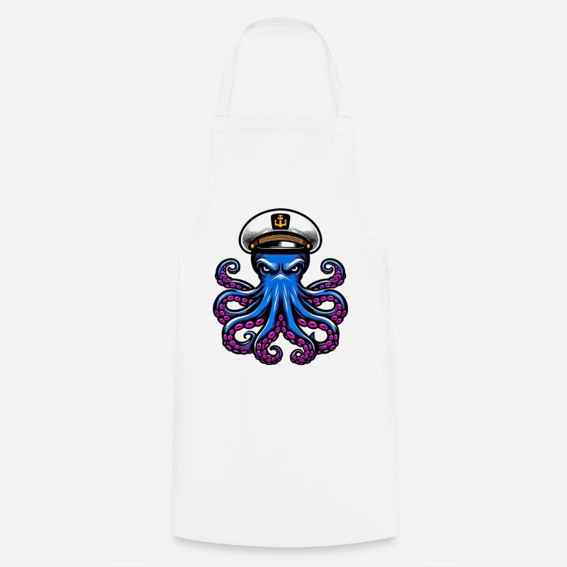 Pieuvre - Tablier de cuisine - blanc