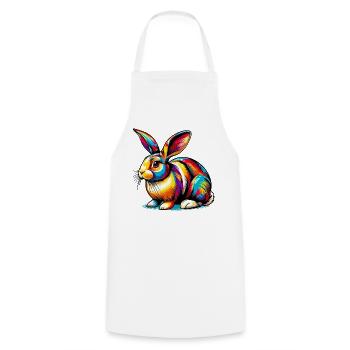 Rabbit - Cooking Apron - white - Front - AI Model Male 185 dark (185cm)