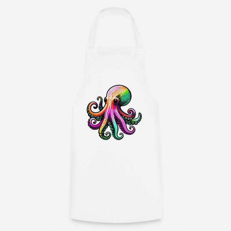 Pieuvre - Tablier de cuisine - blanc
