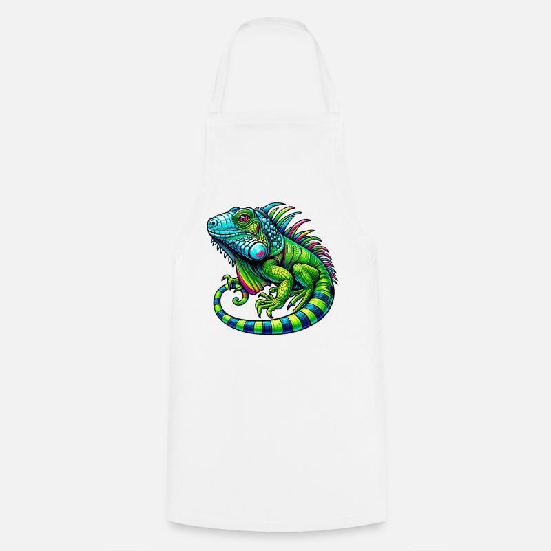 Leguan - Kochschürze - Weiß