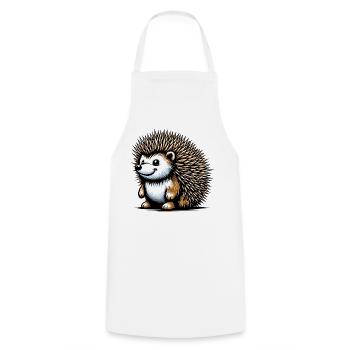 Hedgehog - Cooking Apron - white - Front - AI Model Male 185 dark (185cm)