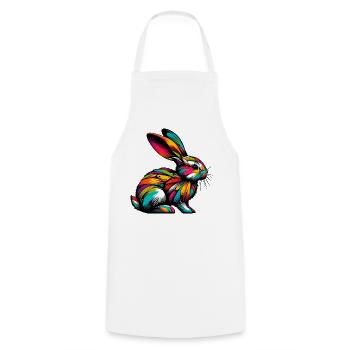 Rabbit - Cooking Apron - white - Front - AI Model Male 185 dark (185cm)
