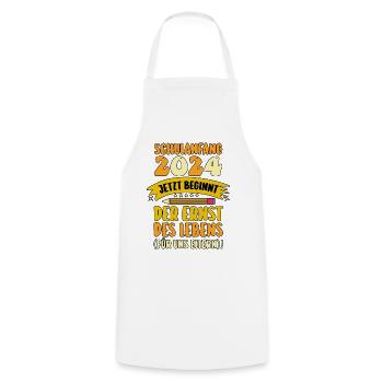 Parents School Child Primary School First Grade Enrollment - Cooking Apron - white - Front - AI Model Male 185 dark (185cm)