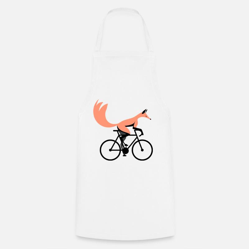 Bicycle Fox - Cooking Apron - white