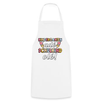 1st class school child beginning of school kindergarten day care E - Cooking Apron - white - Front - AI Model Male 185 dark (185cm)
