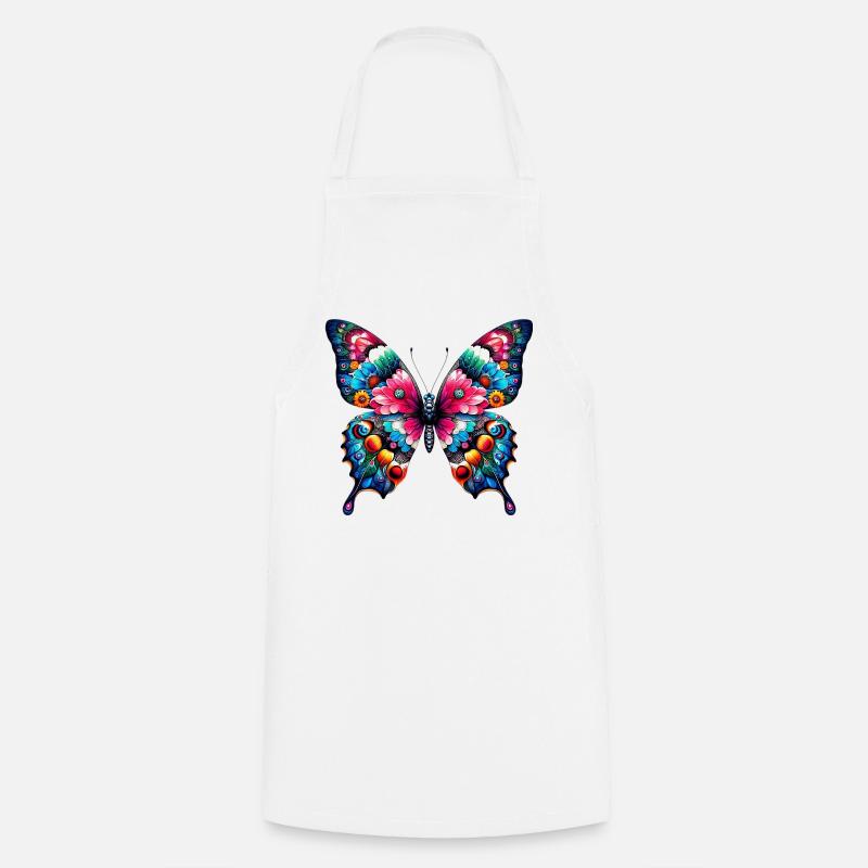 Schmetterling - Kochschürze - Weiß