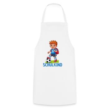 Schulkind Fußball Einschulung Geschenk - Kochschürze - Weiß - Vorne - AI Model Male 185 dark (185cm)