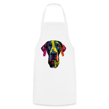 Great Dane Hatz Male Saupacker Great Dane - Cooking Apron - white - Front - AI Model Male 185 dark (185cm)