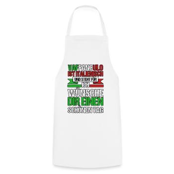 Italie Vaffanculo italien - Tablier de cuisine - blanc - Devant - AI Model Male 185 dark (185cm)