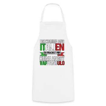 Italie Vaffanculo italien - Tablier de cuisine - blanc - Devant - AI Model Male 185 dark (185cm)