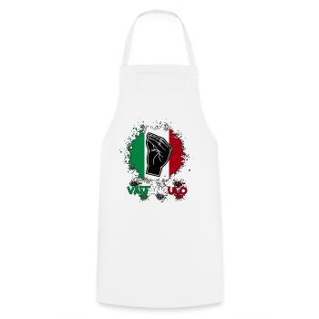 Italie Vaffanculo italien - Tablier de cuisine - blanc - Devant - AI Model Male 185 dark (185cm)