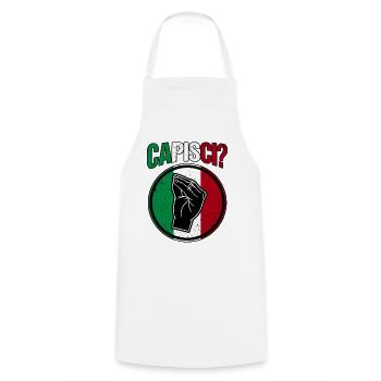 Italie Italien Capisci - Tablier de cuisine - blanc - Devant - AI Model Male 185 dark (185cm)