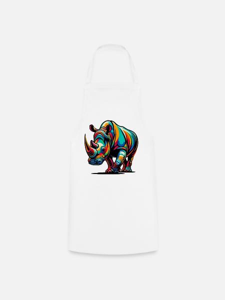 Nashorn - Kochschürze - Weiß