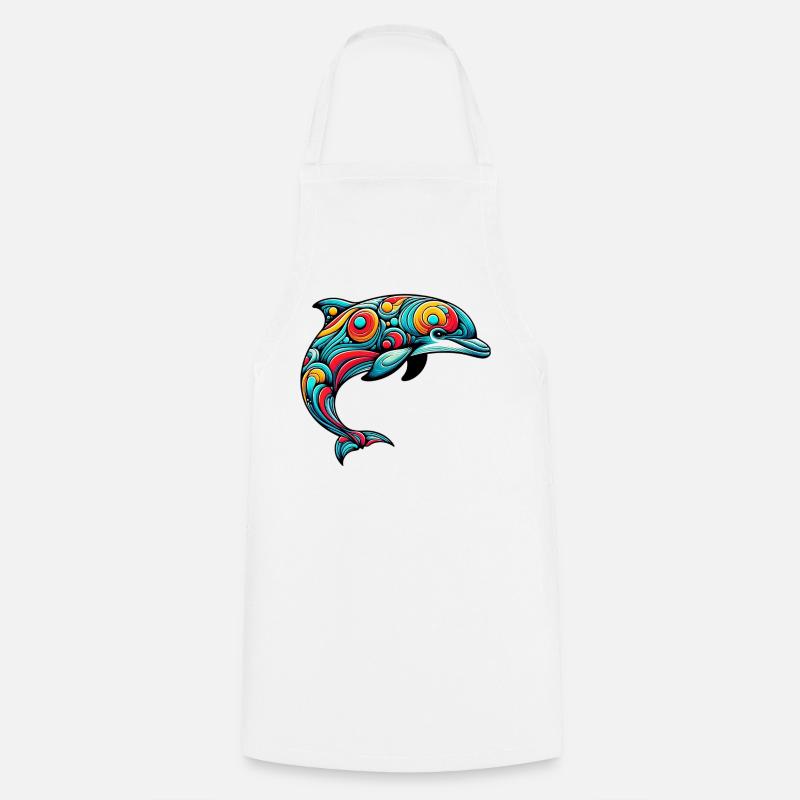 Delfin - Kochschürze - Weiß