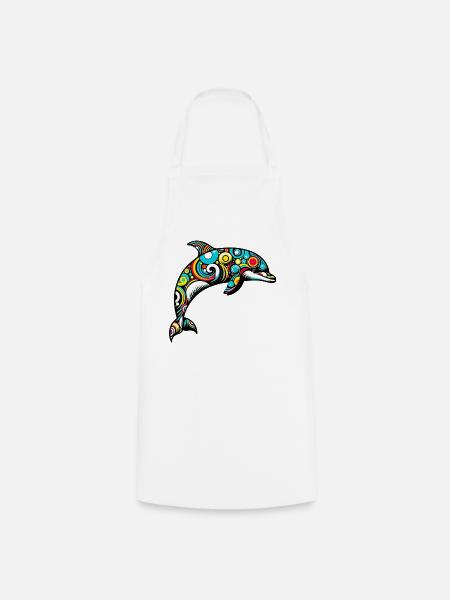 Delfin - Kochschürze - Weiß