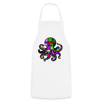 Octopus - Cooking Apron - white - Front - AI Model Male 185 dark (185cm)