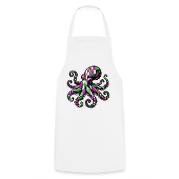 Octopus - Cooking Apron - white - Front - AI Model Male 185 dark (185cm)