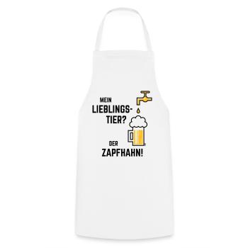 Mein Lieblingstier? Der Zapfhahn! (Bier / 2C) - Kochschürze - Weiß - Vorne - AI Model Male 185 dark (185cm)