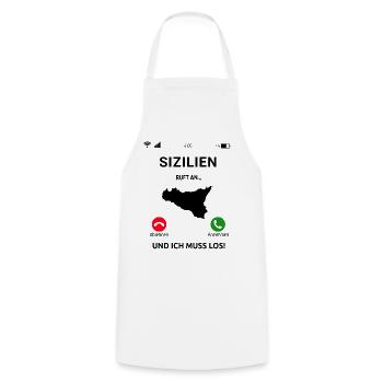 Sizilien Italien Urlaub Sicilia Idee - Kochschürze - Weiß - Vorne - AI Model Male 185 dark (185cm)