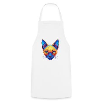Chat siamois race dessin animé kawaii animal de compagnie - Tablier de cuisine - blanc - Devant - AI Model Male 185 dark (185cm)
