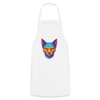 Korat Katze Rasse Cartoon Kawaii Tier Haustier - Kochschürze - Weiß - Vorne - AI Model Male 185 dark (185cm)