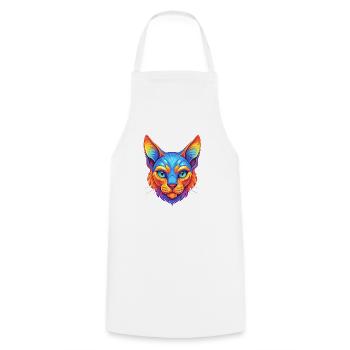 Chat Rex allemand, race de chat, dessin animé, animal de compagnie kawaii - Tablier de cuisine - blanc - Devant - AI Model Male 185 dark (185cm)