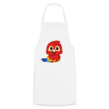 Parrot Red Macaw - Cooking Apron - white - Front - AI Model Male 185 dark (185cm)