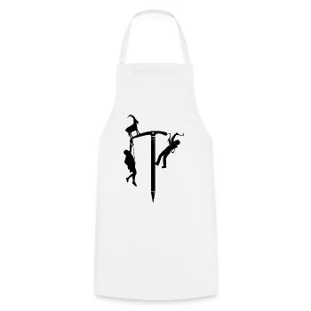 Silhouette du grimpeur sur corde - Tablier de cuisine - blanc - Devant - AI Model Male 185 dark (185cm)