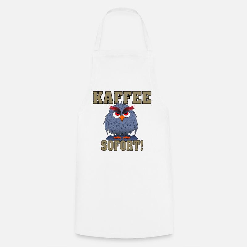 Eule Sofort Kaffee - Kochschürze - Weiß