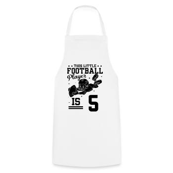 Joueur de football de 5 ans - 5ème anniversaire Footbal - Tablier de cuisine - blanc - Devant - AI Model Male 185 dark (185cm)