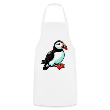 Puffin - Cooking Apron - white - Front - AI Model Male 185 dark (185cm)