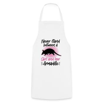 Armadillo Girl and her Armadillo Armadillo Armadillo - Cooking Apron - white - Front - AI Model Male 185 dark (185cm)