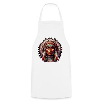 American Indian American - Cooking Apron - white - Front - AI Model Male 185 dark (185cm)